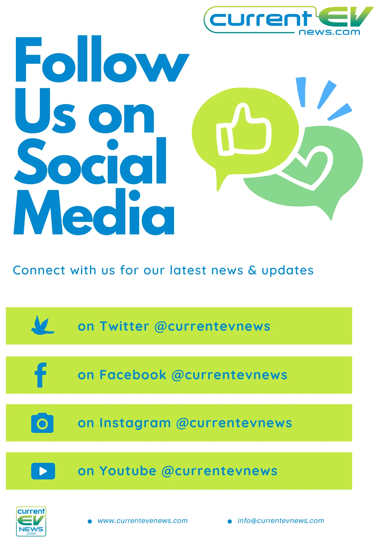 follow current ev news social media