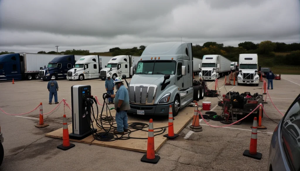 truck stops installing ev charging stations